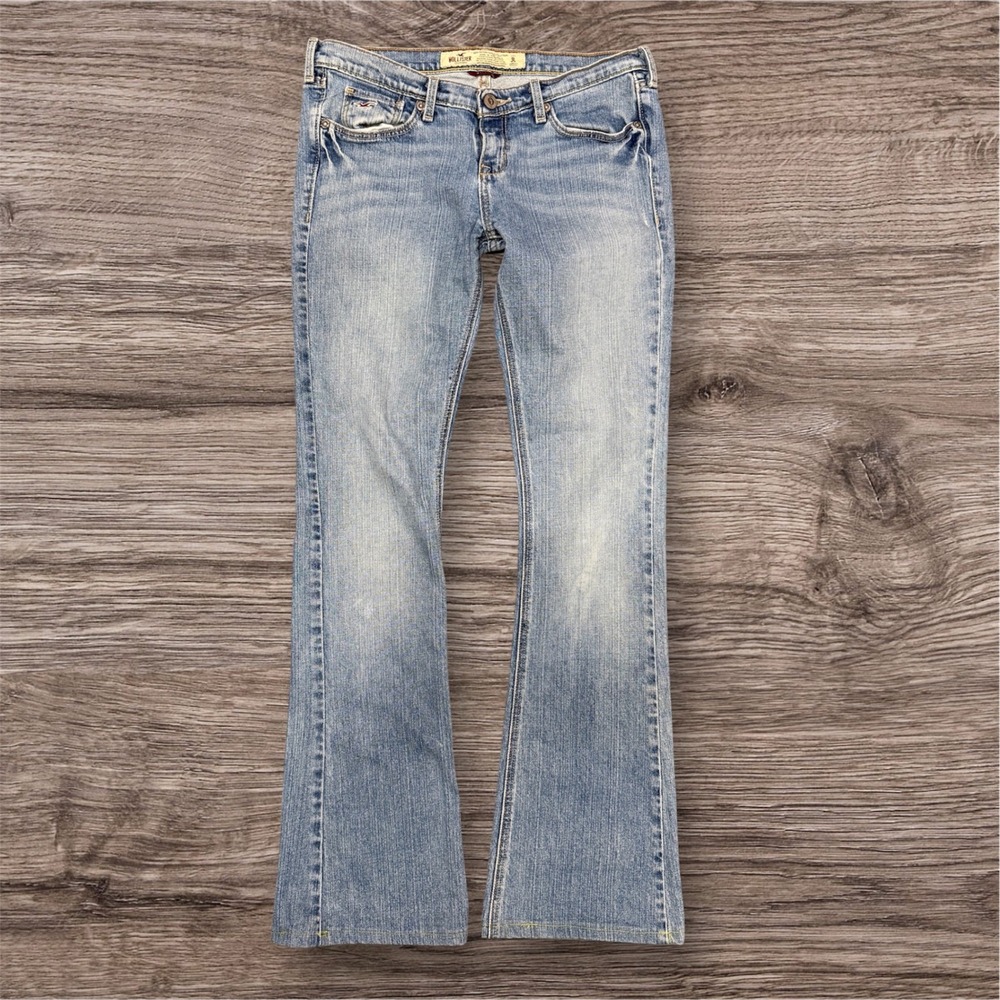 Hollister Low Rise Bootcut Jeans Light Wash Blue Stretch Denim Y2K Size 3L